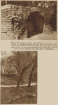 874379 Collage van 2 foto's betreffende de huidige resten van de Utrechtse bolwerken, met boven een afbeelding van een ...